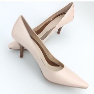 Calvin Klein Dolly lizard embossed Cream Patent Leather Heels Sz.10M